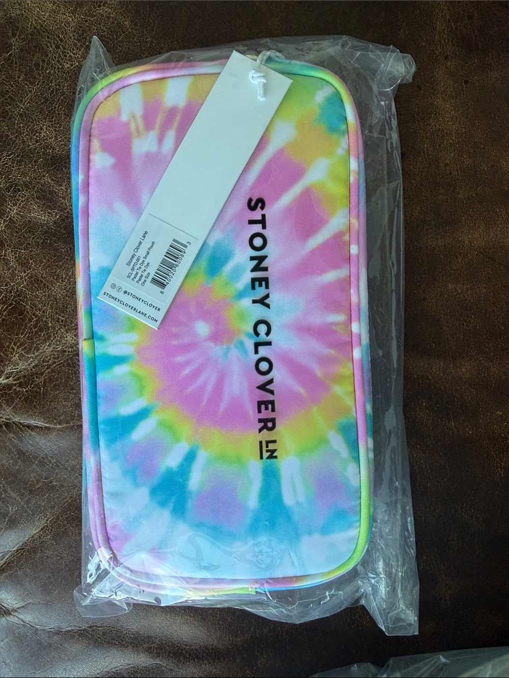 Stoney Clover Lane Tie-Dye Pouch in Pink, Blue, Yellow, Green